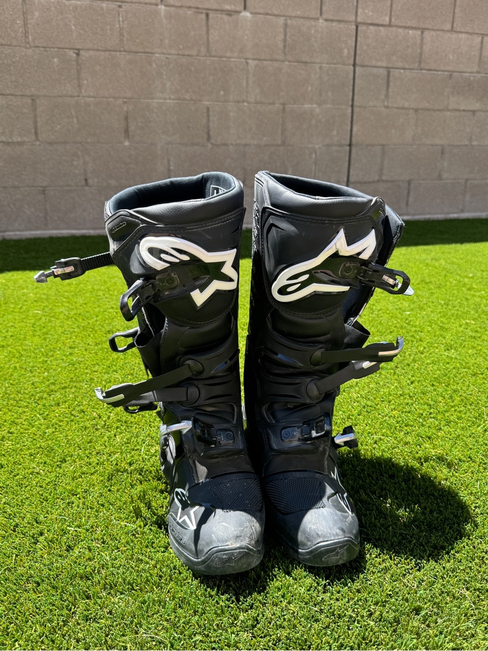Alpinestars Black Tech 5 Motocross Boots with Buckle System Size 10